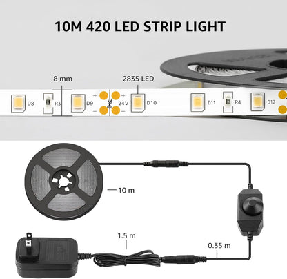 Lepro LED Tape Light – Cool Touch Under Cabinet Light for Family Kitchens, Dimmable 32.8 ft