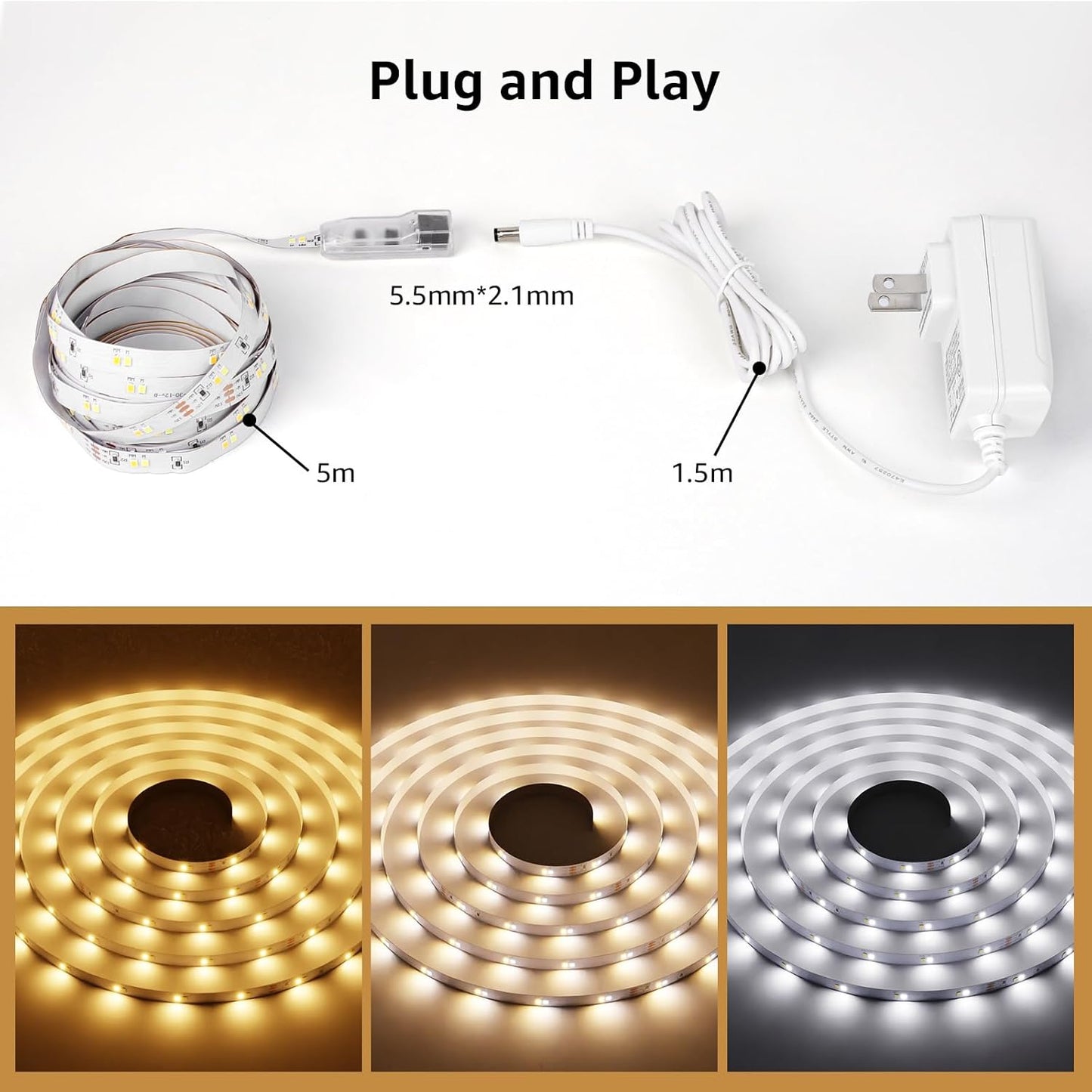 Lepro LED Tunable White Strip Light – Self-Care Vanity Mirror Light, 32.8ft Dimmable Makeup and Grooming Strip