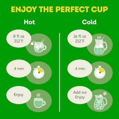 Lipton Peach Green Tea Bags – Desk-Side Productivity Drink for Co-Working Spaces, Zero Sugar