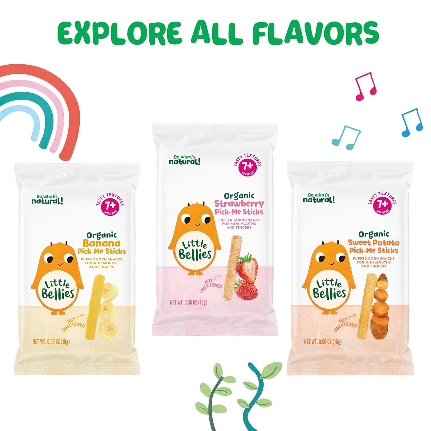 Little Bellies Organic Strawberry Pick-Me Sticks – Worry-Free Snack with No Added Sugar or Salt