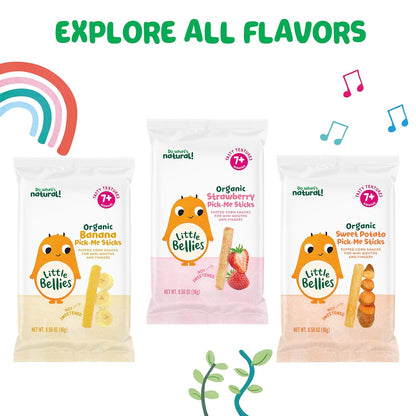 Little Bellies Organic Strawberry Pick-Me Sticks – Worry-Free Snack with No Added Sugar or Salt