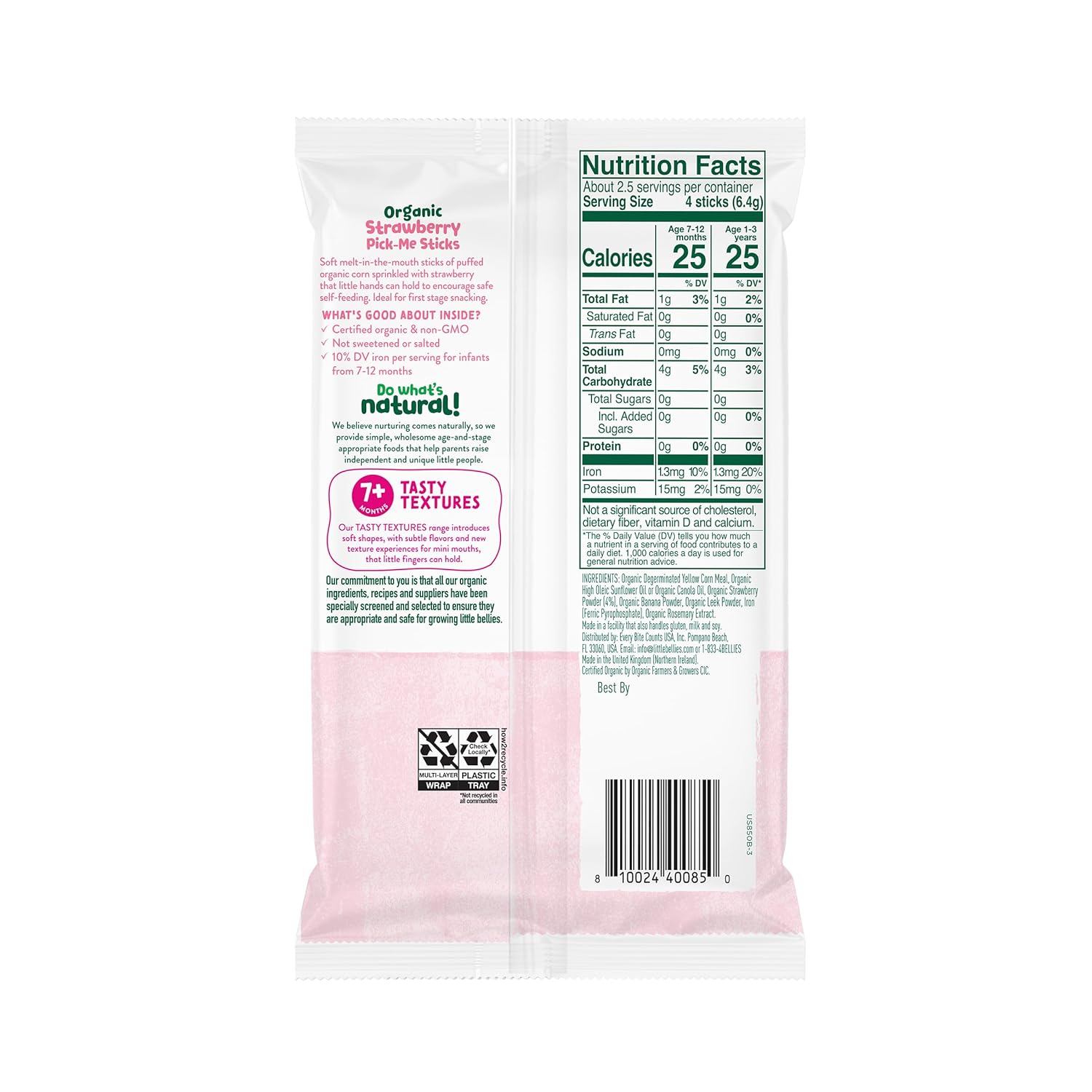 Little Bellies Organic Strawberry Pick-Me Sticks – Worry-Free Snack with No Added Sugar or Salt
