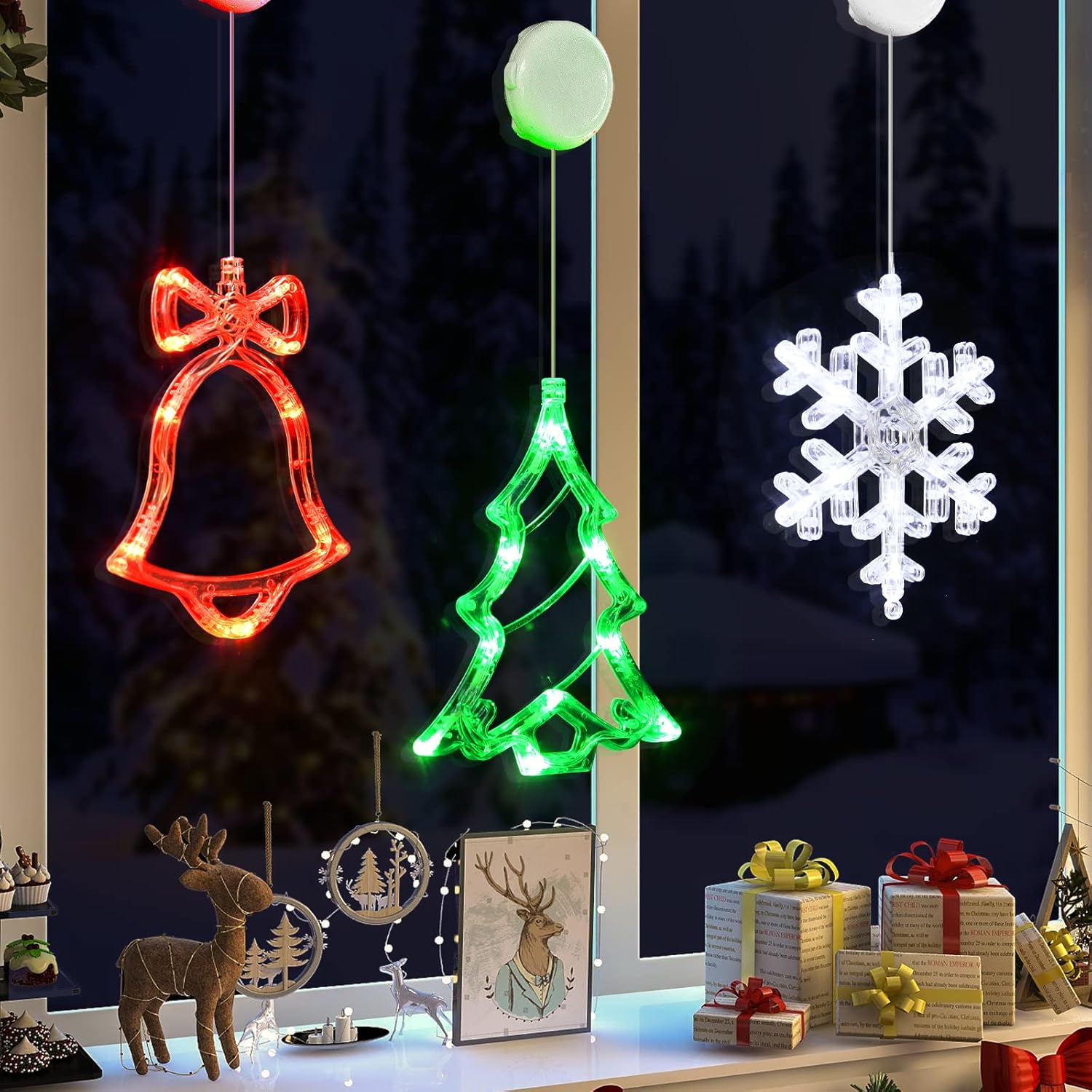 LOLStar Battery Operated LED Window Lights – Child-Safe Christmas Decor with No Flame or Heat