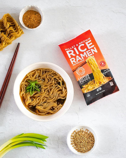 Lotus Foods Millet & Brown Rice Ramen – Lightweight Gluten-Free Soup for Camping Trips and Backcountry Cabin Stays