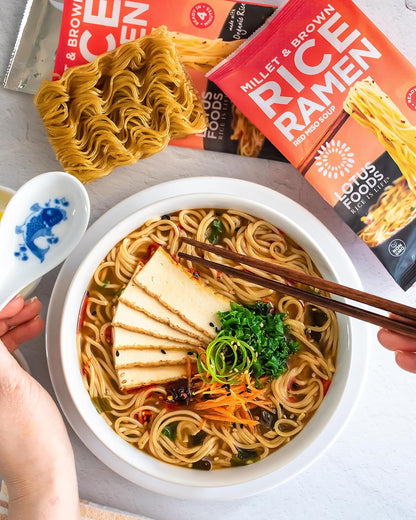 Lotus Foods Millet & Brown Rice Ramen – Lightweight Gluten-Free Soup for Camping Trips and Backcountry Cabin Stays