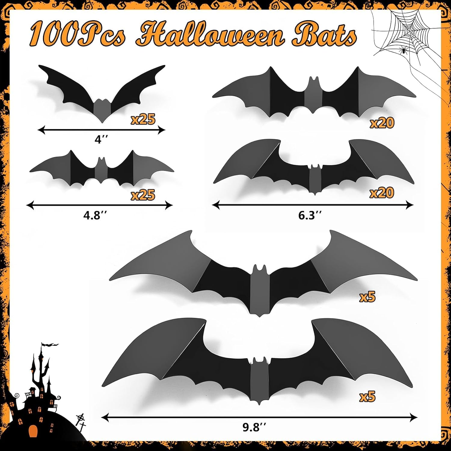 LUDILO 3D Bat Wall Decals – Weather-Resistant Outdoor Halloween Setup for Front Door