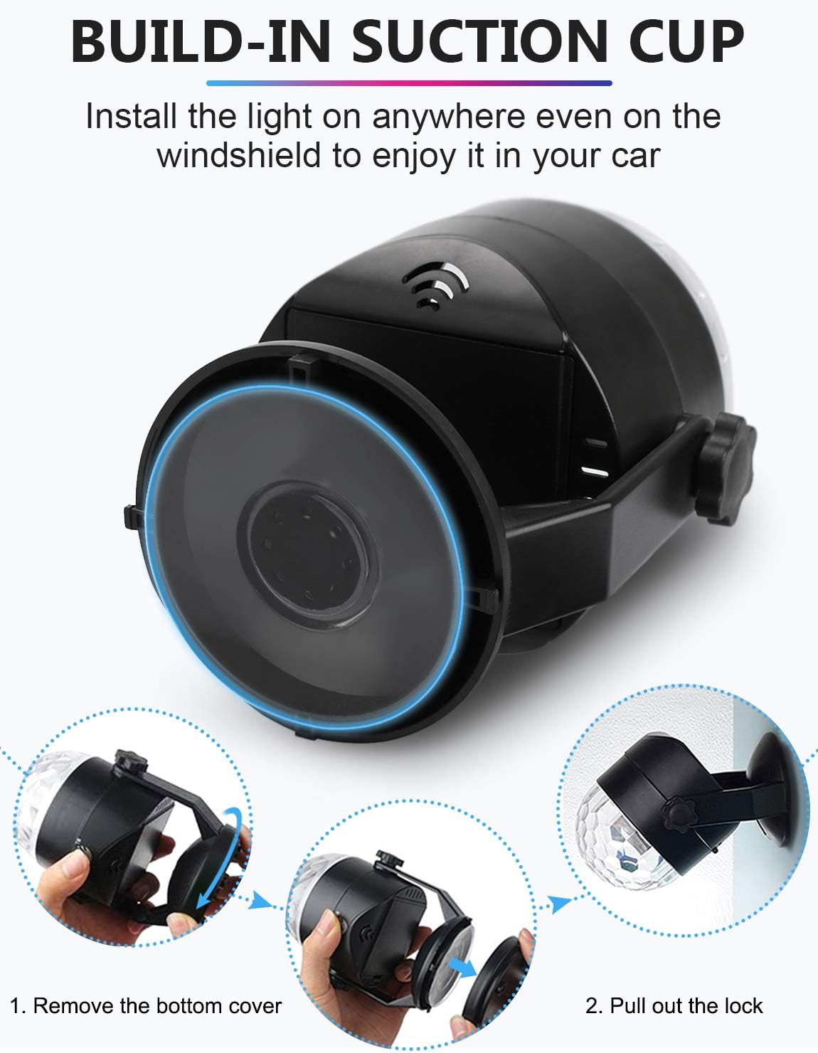 Luditek 2-Pack Self-Rotating Disco Ball – Game Room and Basement Bar Ambient Light Fixture, Battery or USB Powered Home Decor
