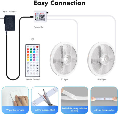 Lumify LED Strip Lights – Mindful Bedroom Ambience for Sleep and Meditation, Dimmable Music Sync Strip with Calm Mode