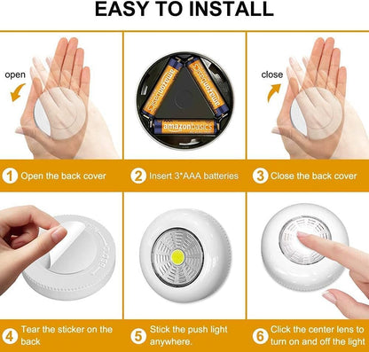 LuminAura LED Puck Lights – Patio and Outdoor Dining Ambience, Wireless Touch Puck Lights