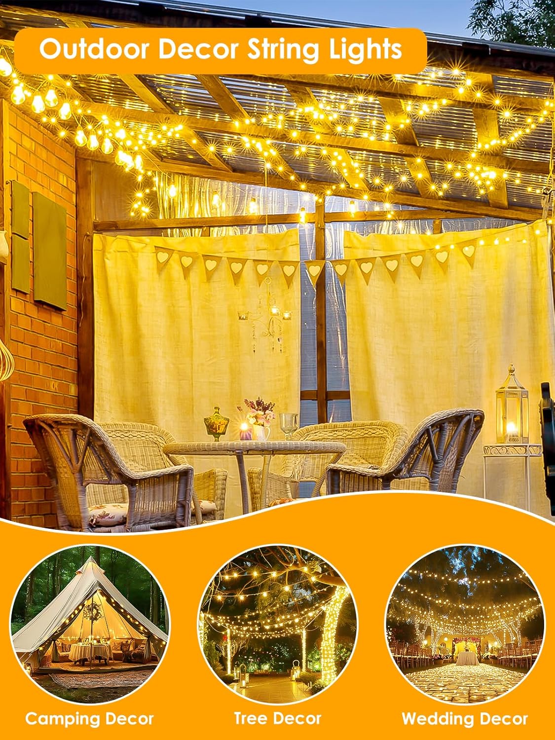 LumiWeave 200 LED Twinkle Lights – Housewarming Gift and Valentine's Day Present, Warm White Fairy Lights with Memory Timer for Her Bedroom and Apartment