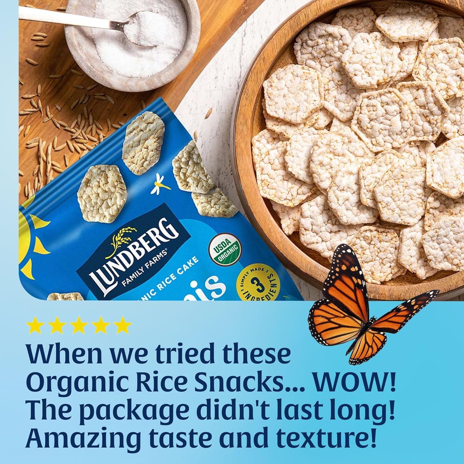 Lundberg Organic Rice Cake Minis – Uncomplicated Snack for Intentional Eating, Vegan Gluten-Free