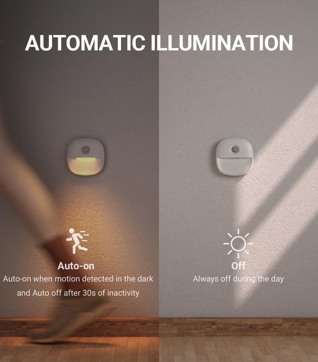 Lyridz LED Stick-On Light – Clean Scandinavian-Style Nightlight for Minimalist Bedrooms and Hallways, No Cords