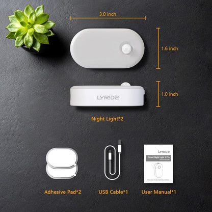 Lyridz Motion Sensor Night Light Set, Practical Birthday Gift for Mom Grandma and Elderly Parents Who Want Safe Nighttime Lighting