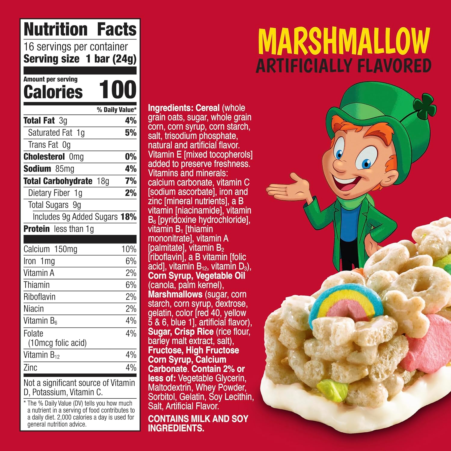 made with real lucky charms cereal for authentic marshmallow crunch