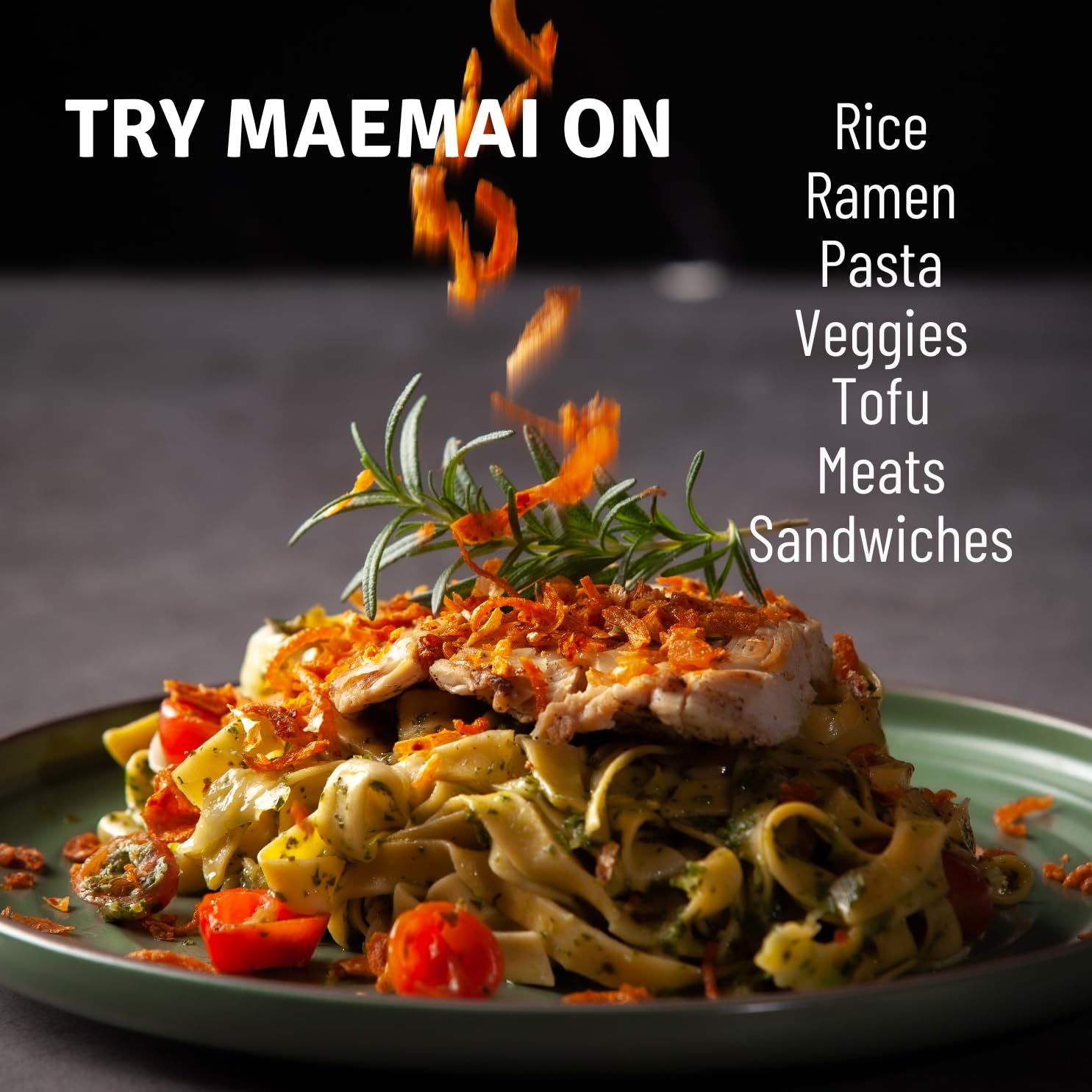 MaeMai Medium Spice Dry Chili Crunch Seasoning - No-Refrigeration Thai Flavor for Backpacking, Road Trips, and Outdoor Cookouts