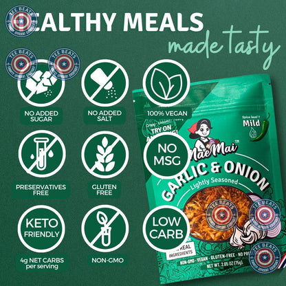 MaeMai MILD Spice – Gentle Spice Level for Picky Eaters, Gluten-Free Garlic Crisps for Kids