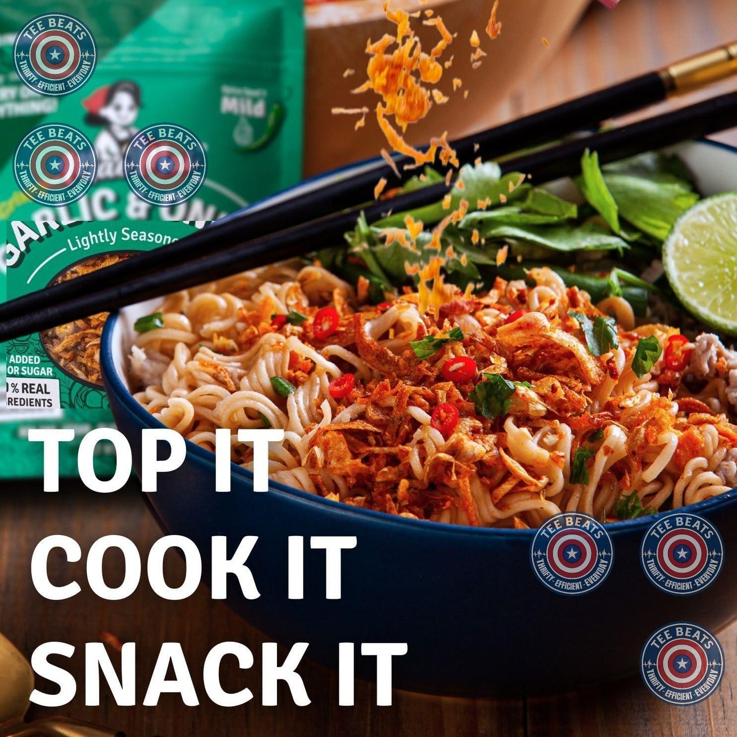 MaeMai MILD Spice – Gentle Spice Level for Picky Eaters, Gluten-Free Garlic Crisps for Kids