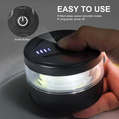 Magnetic Wireless Beacon Light, Compact Minimal USB-C LED Beacon for Uncluttered Truck Cab Storage, No Wiring Required
