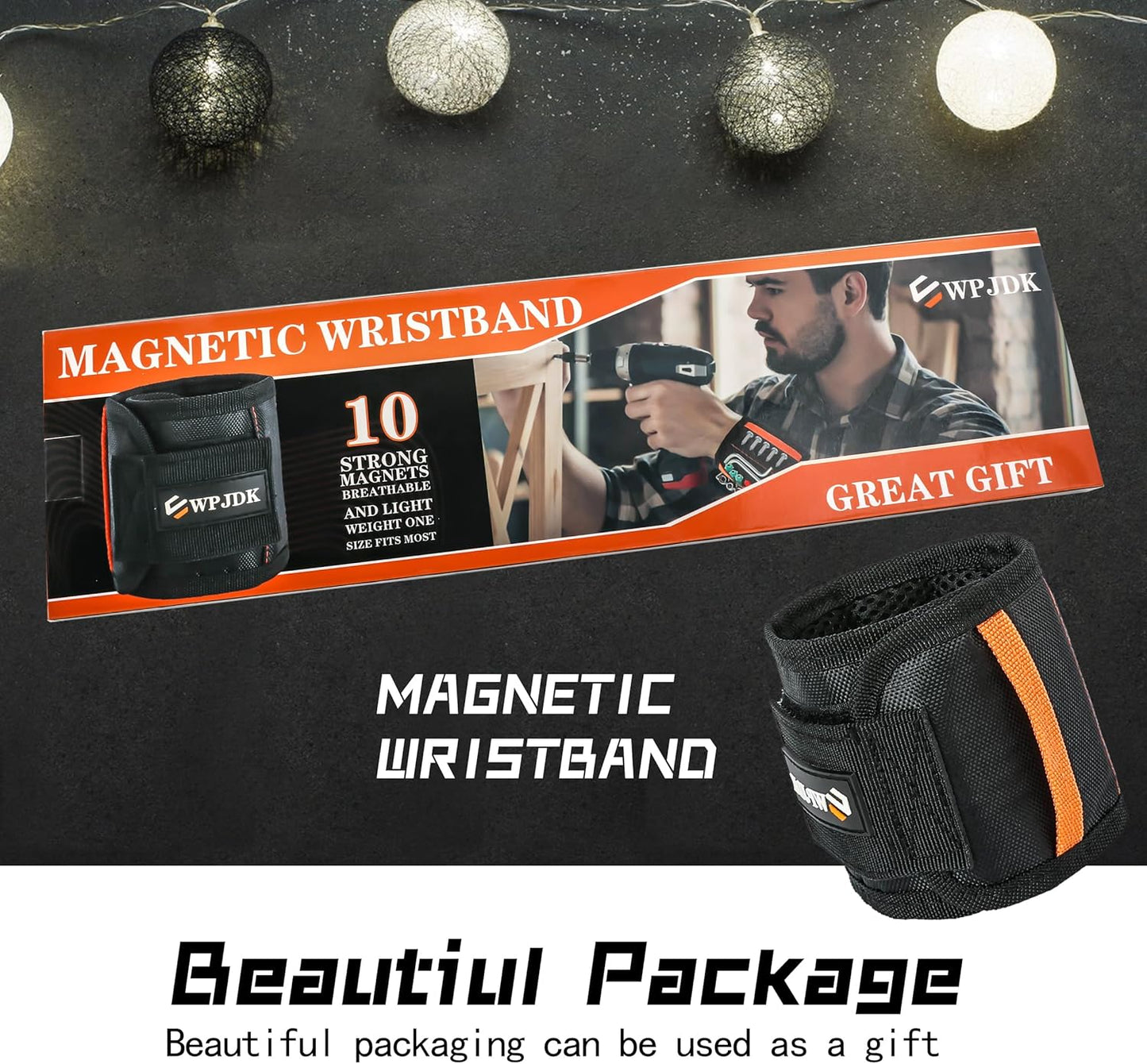 Magnetic Wristband for Drill Bits and Nails – Hands-Free Fastener Access for Contractors on the Job Site, 1680D Polyester