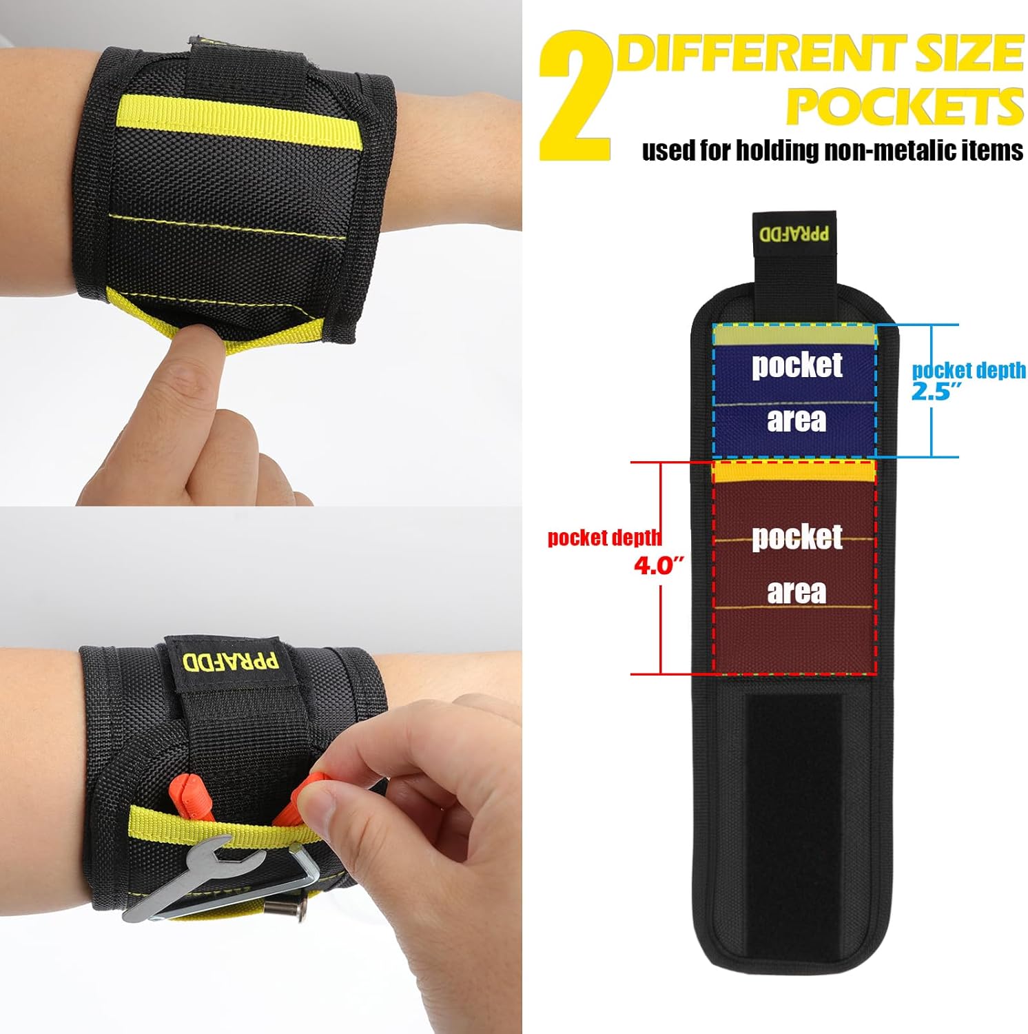 Magnetic Wristband Tool Holder – Keep Screws, Nails, and Bolts Within Reach for Faster Auto Shop and Construction Site Repairs
