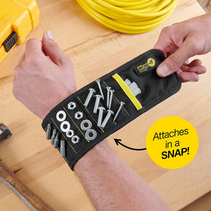 MagSnap Magnetic Wristband by Wrap-It Storage - Understated Magnetic Band in Black, Streamlined Accessory for Tidy Tool Spaces