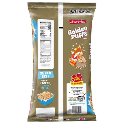 Malt-O-Meal Golden Puffs Sweetened Puffed Wheat Cereal – Easy Study Snack for College Dorm Focus Sessions, 32 oz Bag