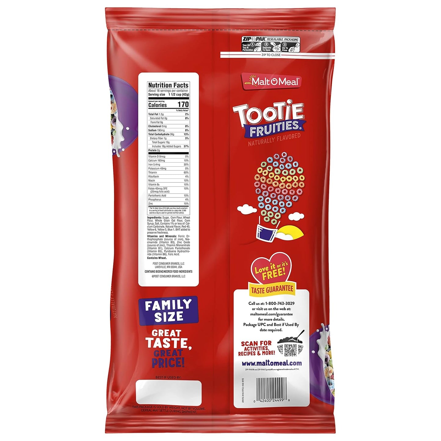 Malt-O-Meal Tootie Fruities – Streamlined Cereal Pantry Essential with No Extra Inner Packaging