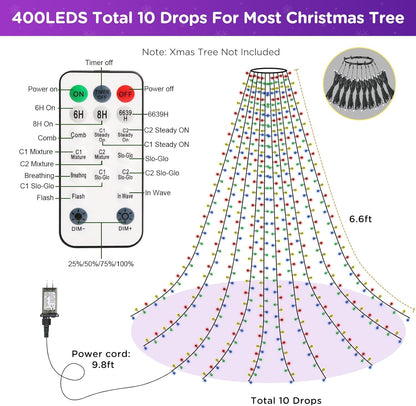 Marchpower Holiday Lights – Flameless and Smokeless Christmas Tree Lighting, IP44 Waterproof Indoor String Lights with Auto Timer