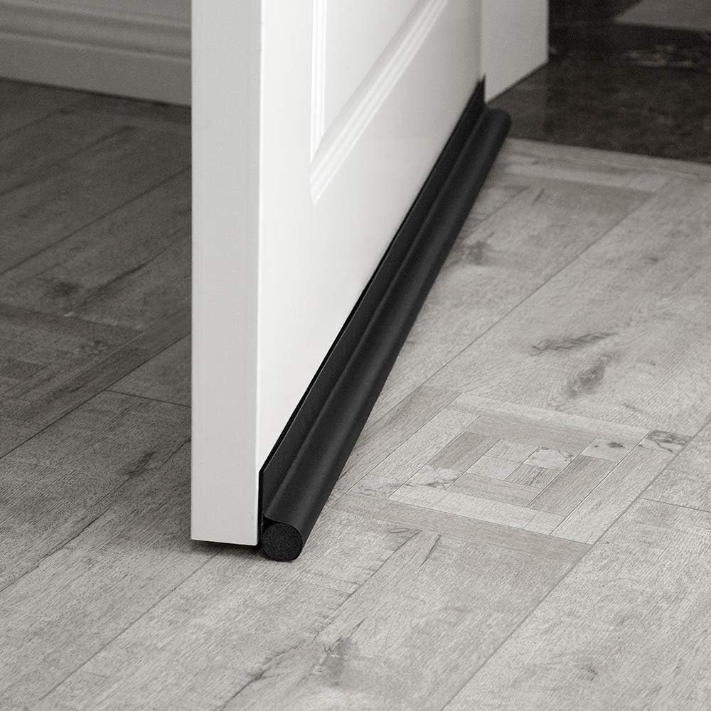 MAXTID Door Draft Stopper 36 Inch Black Adjustable Door Draft Blocker Under Door Seal for Quieter Home Retreat