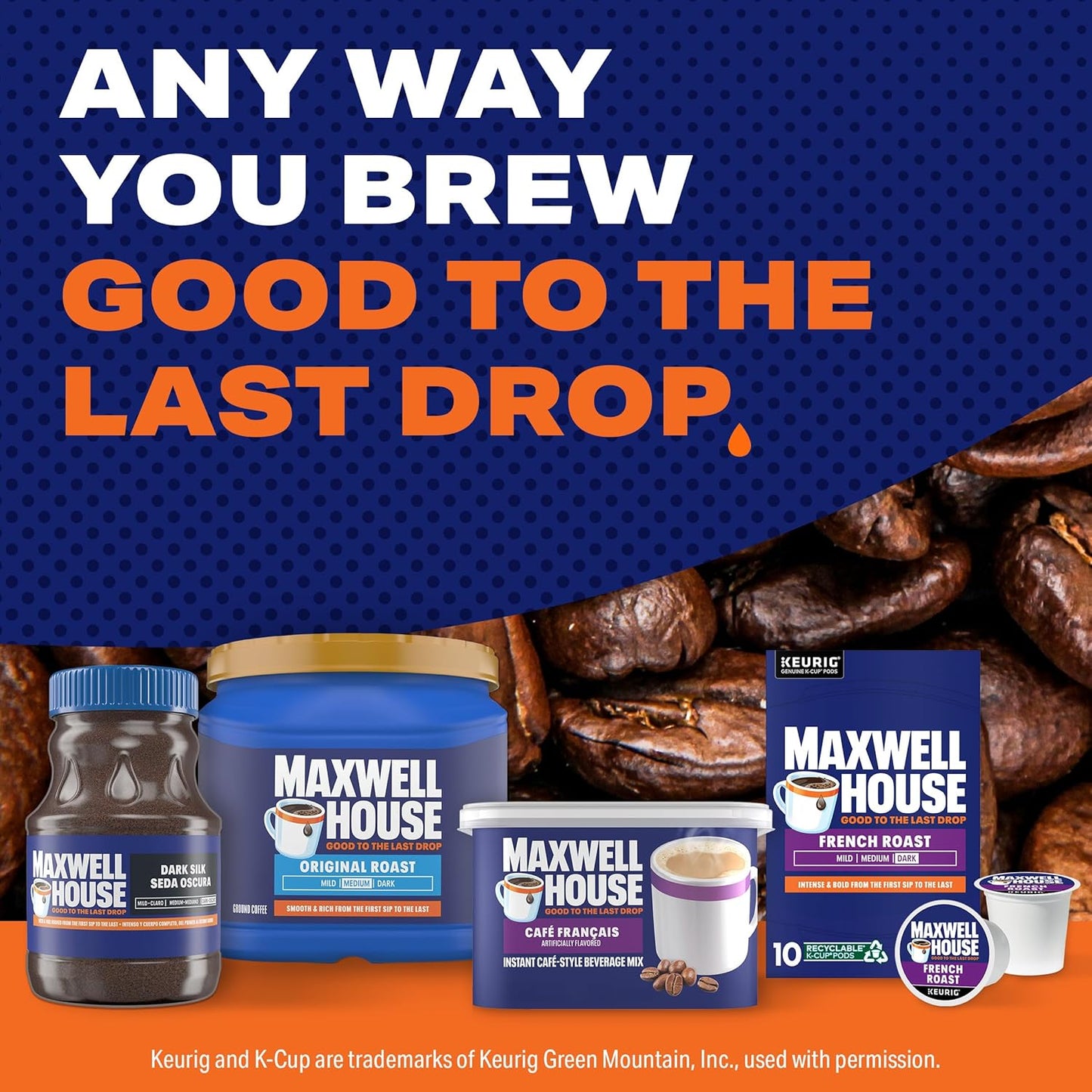 Maxwell House Instant French Vanilla Cafe Beverage Mix – Afternoon Pick-Me-Up for the Home Office, Creamy Vanilla Flavor