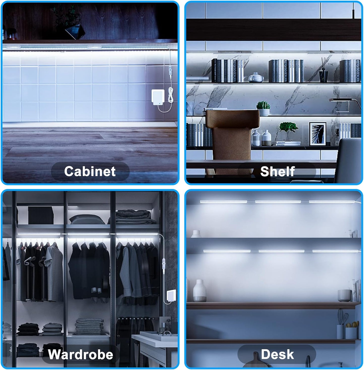 Maylit 12 Inch Dimmable Cabinet Lights – LED Alternative to Hot Halogen for Aging in Place Stair Lighting and Closet Navigation