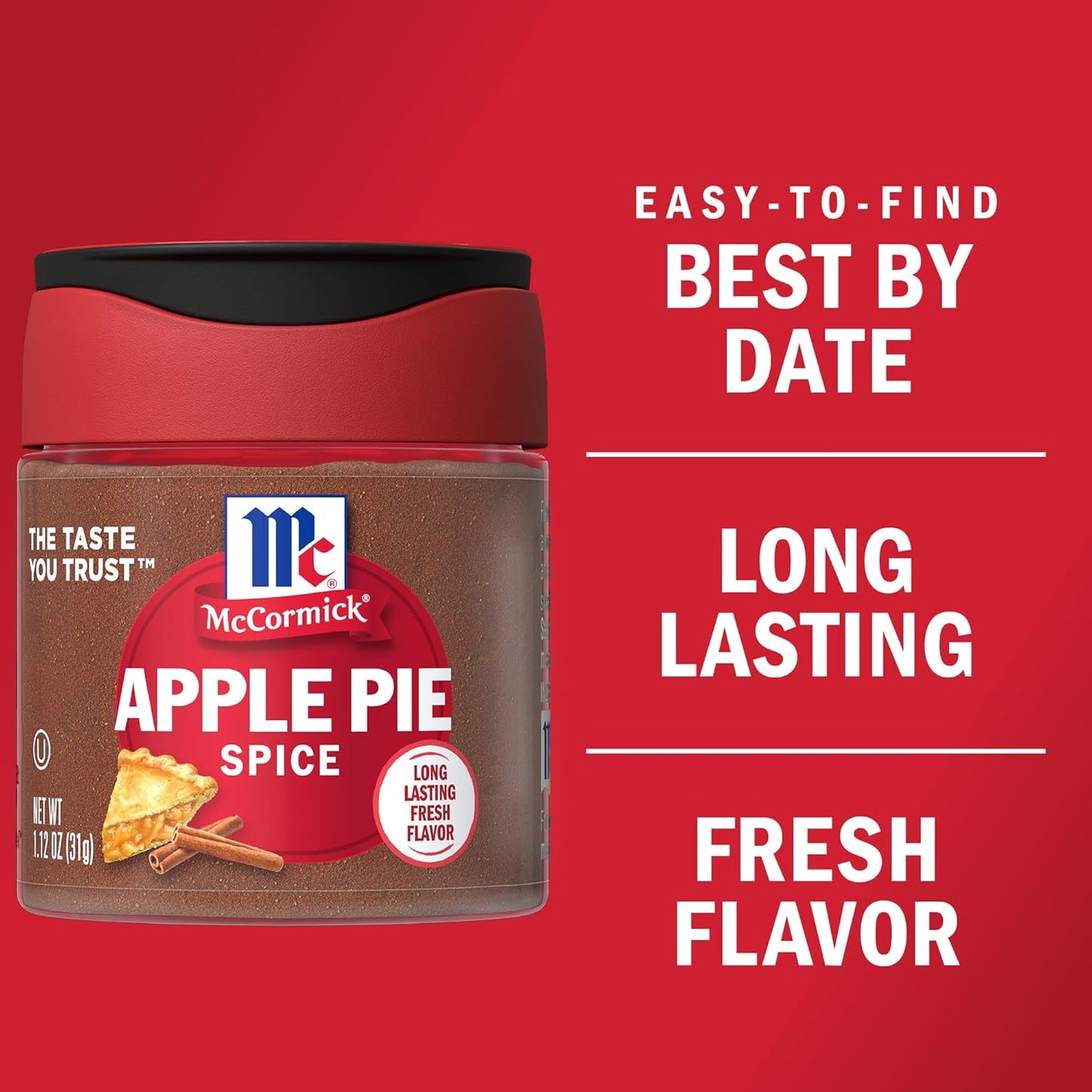 McCormick Apple Pie Spice 1.12 oz – Streamlined Three-Spice Substitute for Clean Kitchens