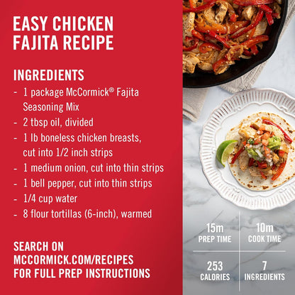 McCormick Fajita Seasoning Mix – Practical Starter Kitchen Gift for College Students and First Apartments