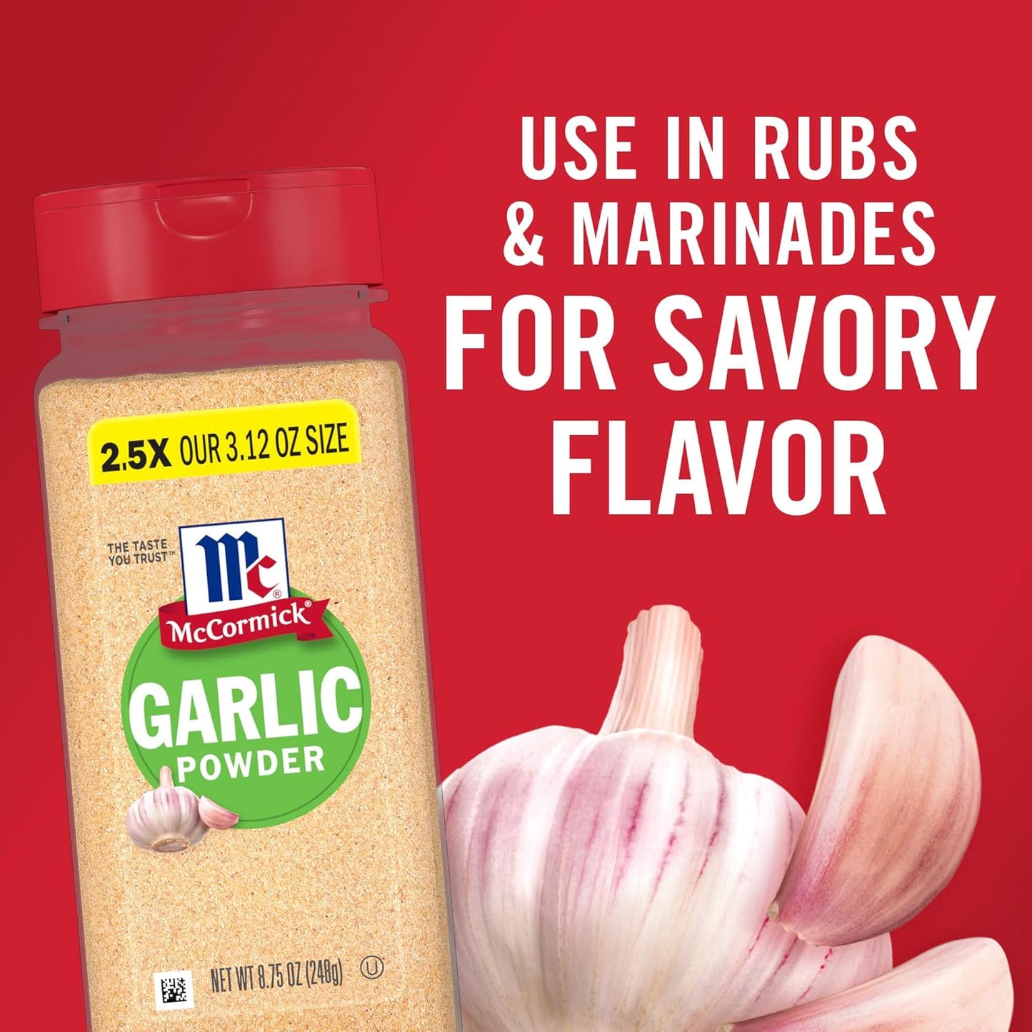 McCormick Garlic Powder – Trail-Ready Garlic for Open-Air Cookouts, 8.75 oz