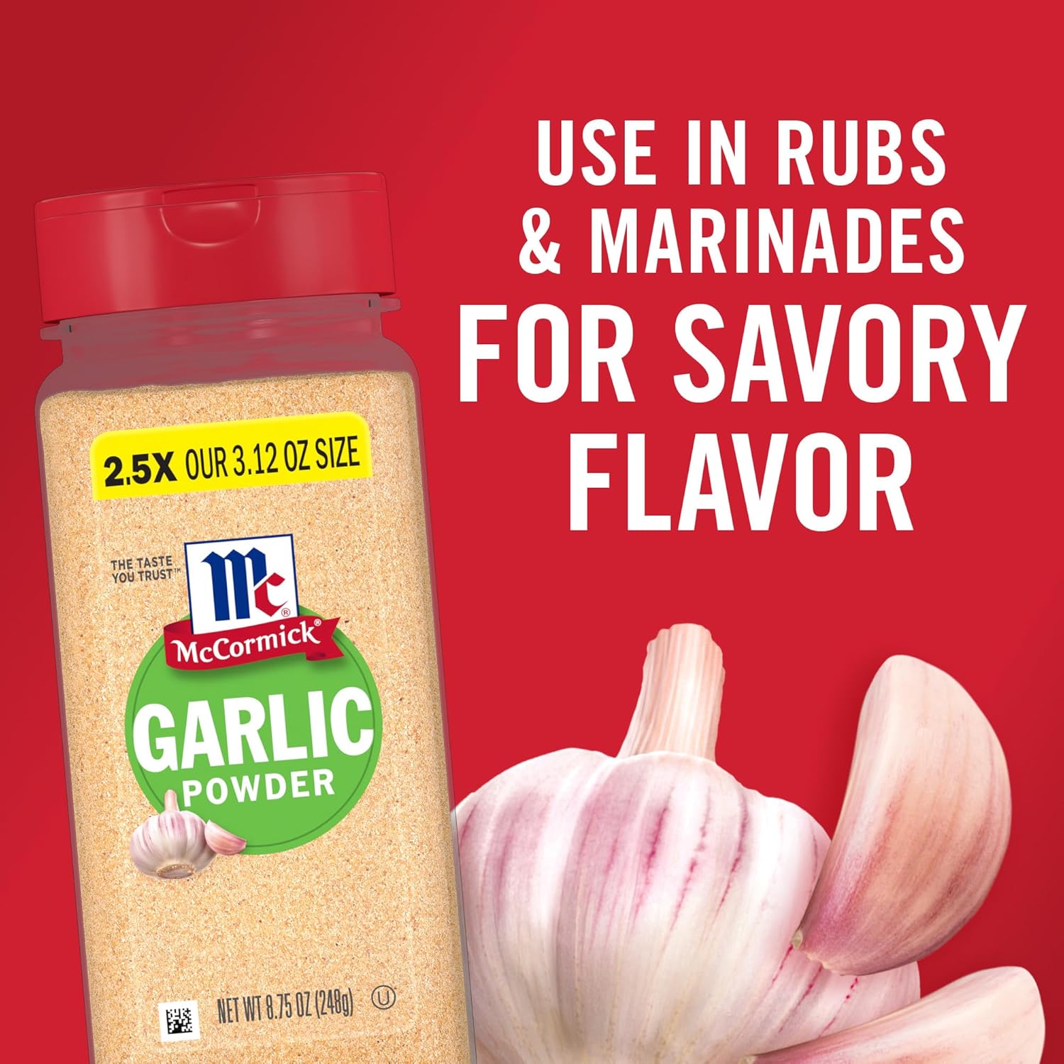 McCormick Garlic Powder – Trail-Ready Garlic for Open-Air Cookouts, 8.75 oz