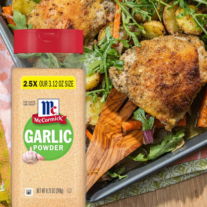 McCormick Garlic Powder – Trail-Ready Garlic for Open-Air Cookouts, 8.75 oz