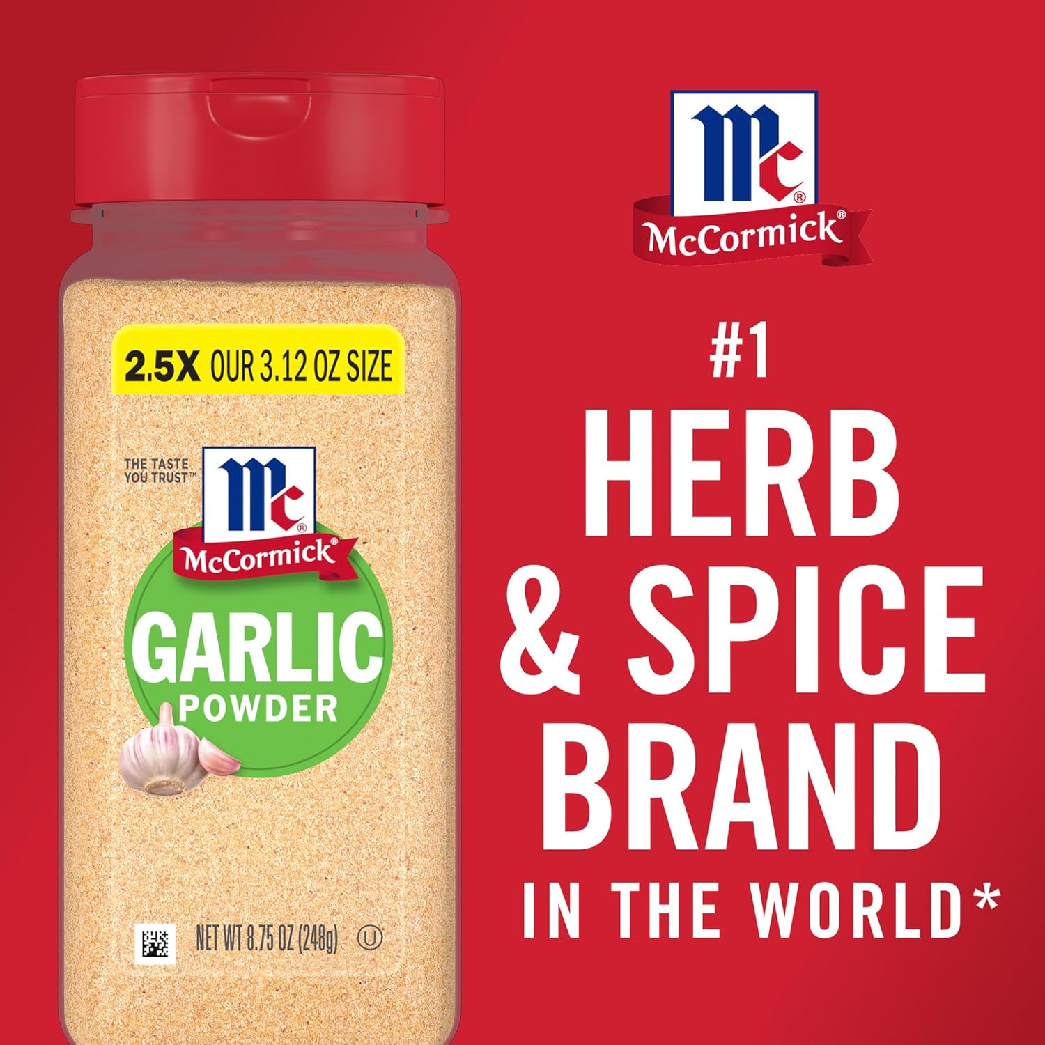 McCormick Garlic Powder – Trail-Ready Garlic for Open-Air Cookouts, 8.75 oz