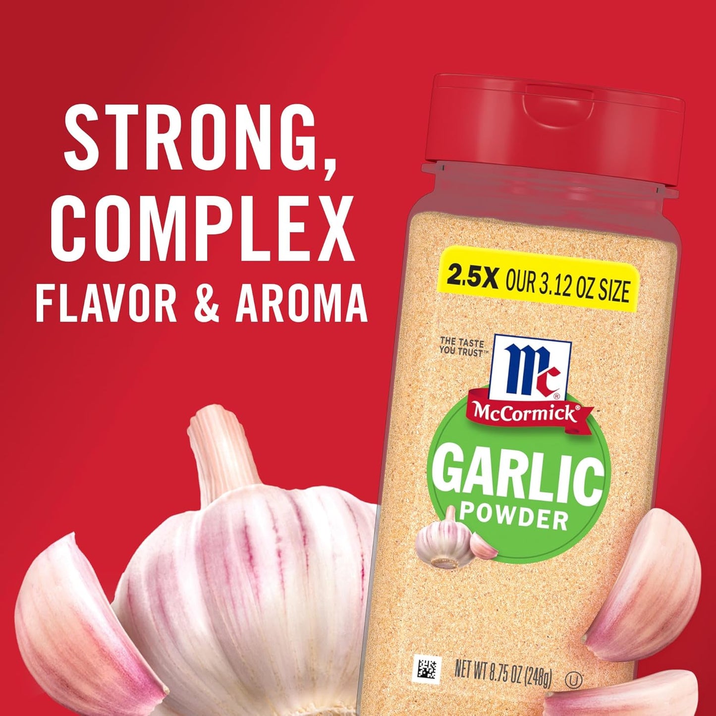 McCormick Garlic Powder – Trail-Ready Garlic for Open-Air Cookouts, 8.75 oz