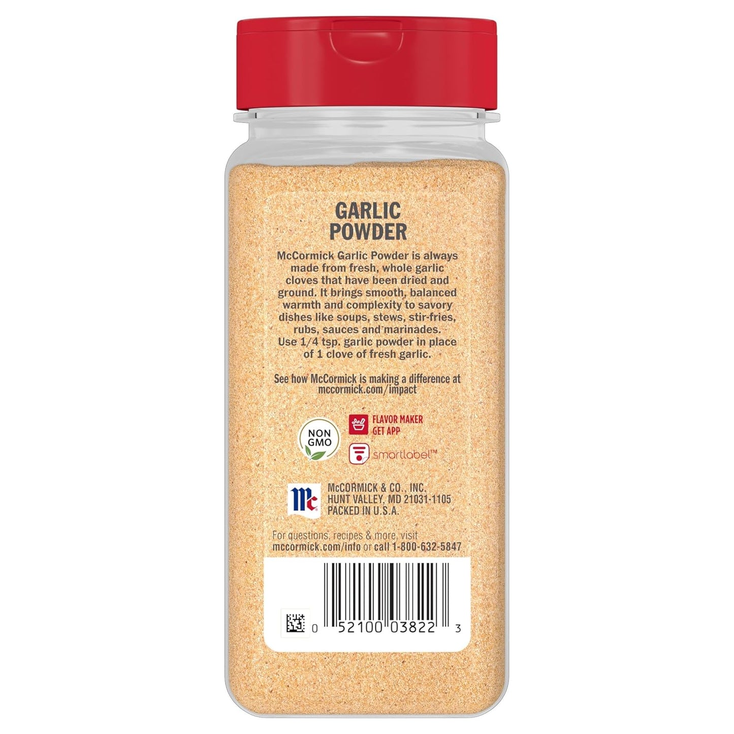 McCormick Garlic Powder – Trail-Ready Garlic for Open-Air Cookouts, 8.75 oz