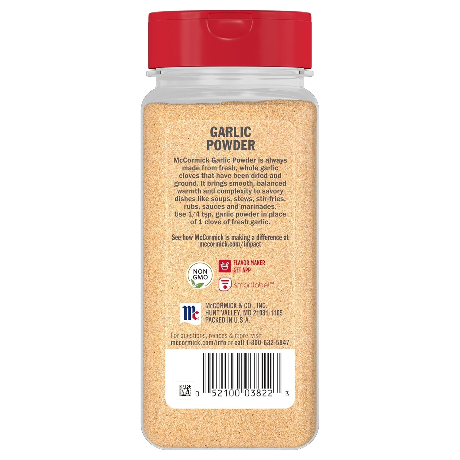 McCormick Garlic Powder – Trail-Ready Garlic for Open-Air Cookouts, 8.75 oz