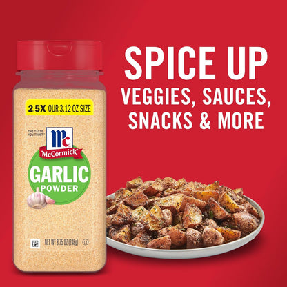 McCormick Garlic Powder – Trail-Ready Garlic for Open-Air Cookouts, 8.75 oz