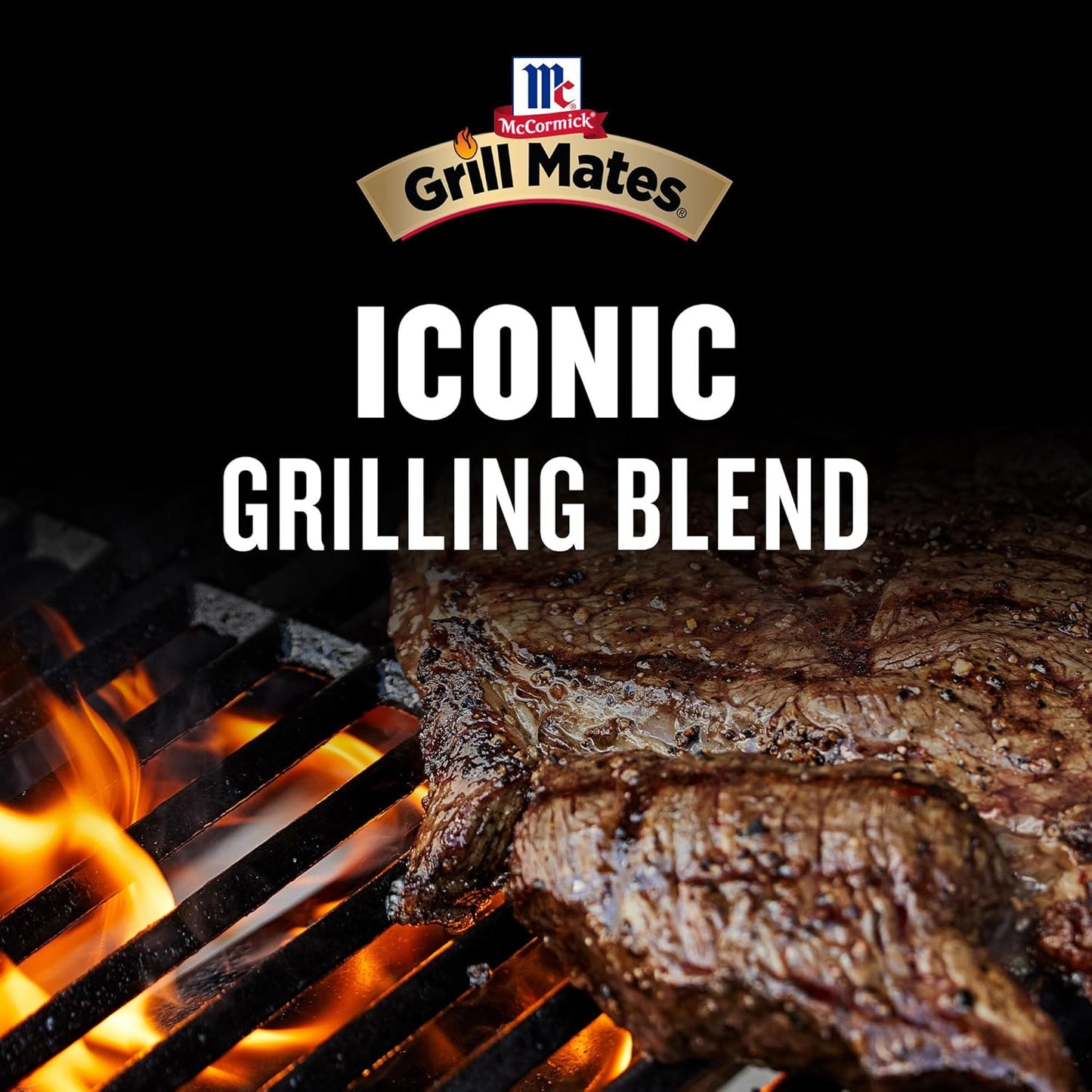 McCormick Grill Mates 25% Less Sodium Montreal Steak Seasoning for Outdoor Grill Areas, Coarse Pepper and Garlic Blend for Steak and Burgers