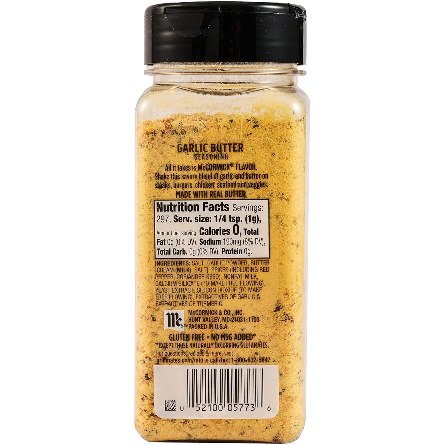 McCormick Grill Mates Garlic Butter Seasoning for Backyard BBQs, Patio Grilling, and Camping Cookouts