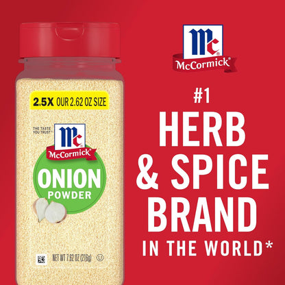 McCormick Onion Powder 7.62 oz – Quick Stovetop Seasoning for Family Dinners