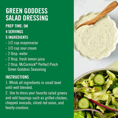 McCormick Perfect Pinch Green Goddess – Travel-Friendly Seasoning for Camping Dinners and Open-Air Meals