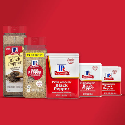 McCormick Pure Ground Black Pepper 6 oz – Consistent Seasoning for Busy Home Cooks