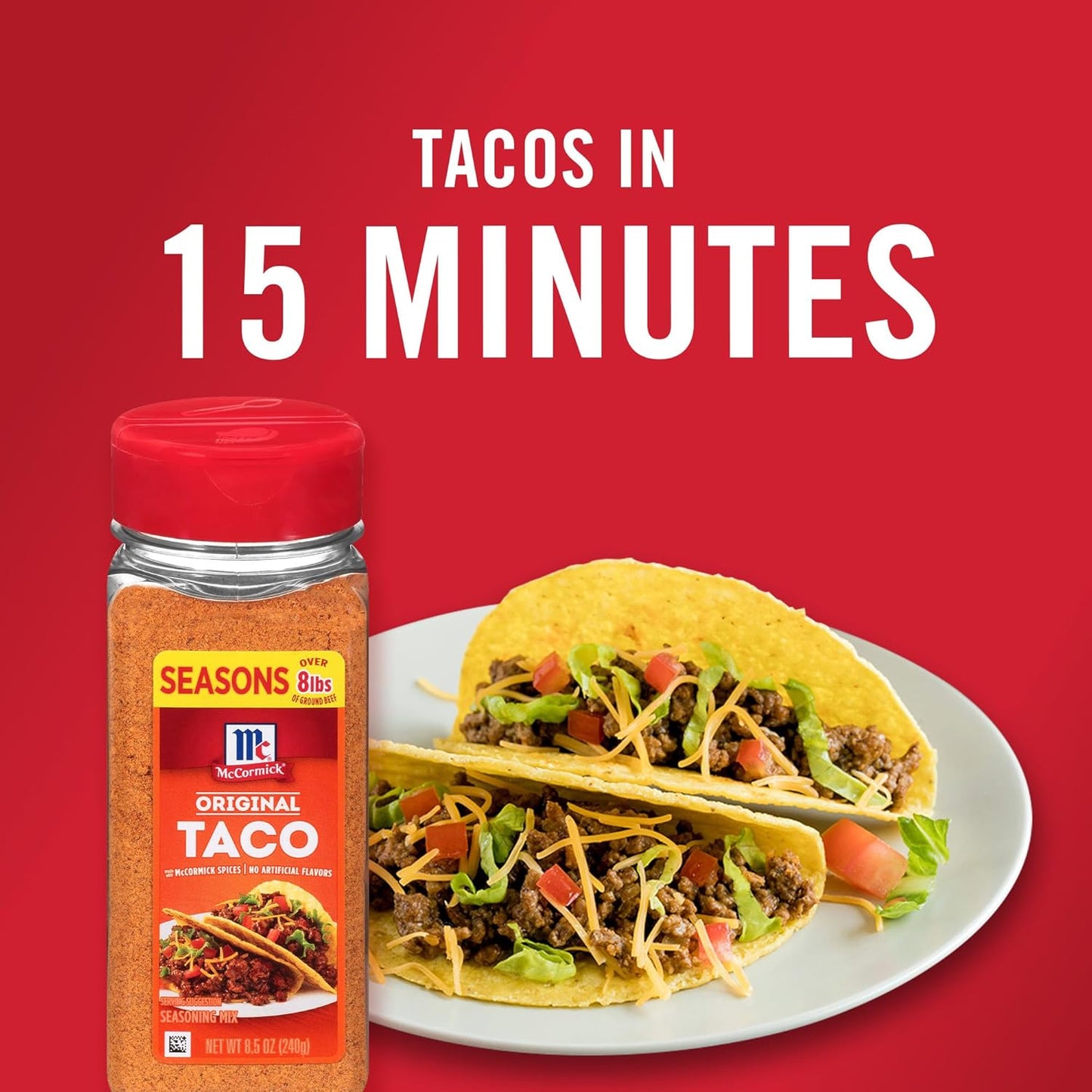 McCormick Taco Seasoning Mix – Quick Meal-Prep Seasoning That Seasons 8+ lbs of Beef, Streamlines Grocery Week