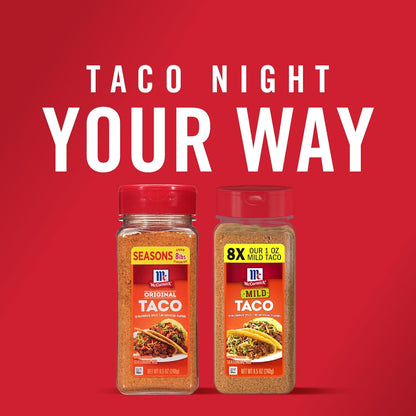 McCormick Taco Seasoning Mix – Quick Meal-Prep Seasoning That Seasons 8+ lbs of Beef, Streamlines Grocery Week