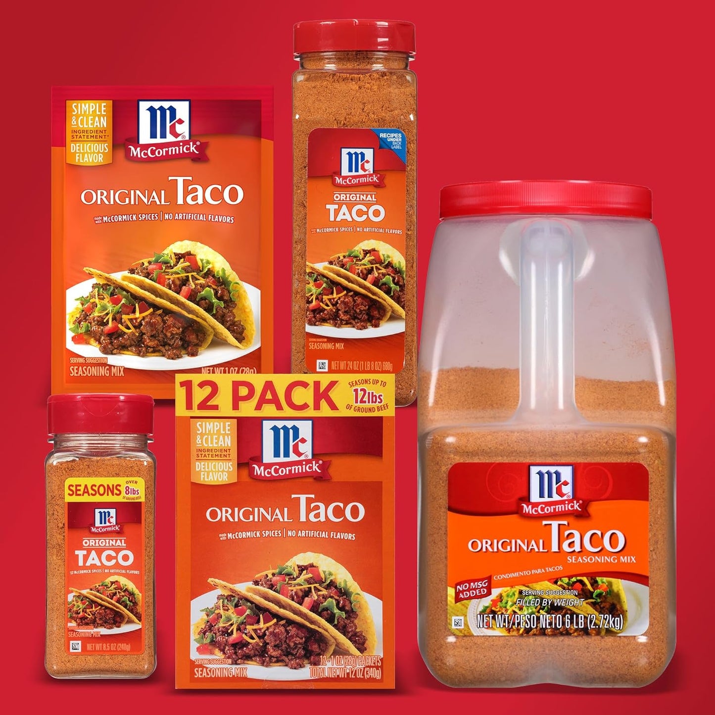 McCormick Taco Seasoning Mix – Quick Meal-Prep Seasoning That Seasons 8+ lbs of Beef, Streamlines Grocery Week