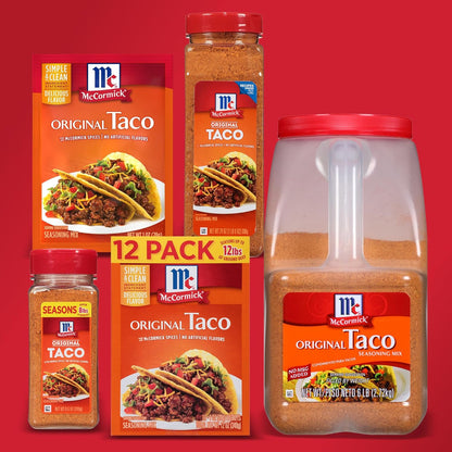 McCormick Taco Seasoning Mix – Quick Meal-Prep Seasoning That Seasons 8+ lbs of Beef, Streamlines Grocery Week